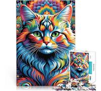 Rompecabezas para Adolescentes 1000 Piezas Espejismo de Gato místico Juego Intelectual Cada Pieza es única: un desafiante y Divertido Juego Familiar 75x50cm