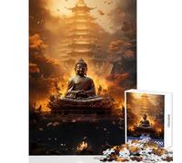 Rompecabezas para Adolescentes 1000 Piezas Estatua de Buda Espiritual Juguetes de Bricolaje Grandes Regalos y Juguetes Juegos Familiares Mejora el Amor en Pareja tamaño 50x75cm