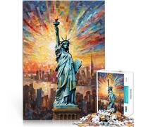 Rompecabezas para Adolescentes 1000 Piezas Estatua de la Libertad Desafío difícil para aliviar el estrés Regalo de cumpleaños 38x26cm
