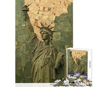 Rompecabezas para Adolescentes 1000 Piezas Estatua de la Libertad Mosaico artístico Juguete para decoración de Pared Regalos para Mujeres y Hombres Juegos de relajación descompresión Intelectual
