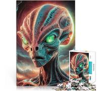 Rompecabezas para Adolescentes 1000 Piezas Extraterrestre con Ojos Verdes Juguetes de Juego Trato como Regalo para Toda la Familia 52x38cm