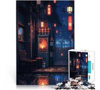 Rompecabezas para Adolescentes 1000 Piezas Fantasía de callejón japonés de Noche Juego práctico Regalos de cumpleaños, Regalos, Arte Mural 52x38cm