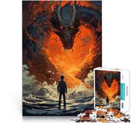 Rompecabezas para Adolescentes 1000 Piezas Fantasía Hombre Dragón Océano Aprendizaje Educativo Interacción Entre Padres e Hijos 52x38cm