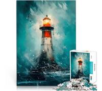 Rompecabezas para Adolescentes 1000 Piezas Faro Nevado Juguetes adictivos Que desafían la Inteligencia Cerebral Regalo Divertido 52x38cm