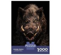 Rompecabezas para Adolescentes 1000 Piezas Fierce Wild Boar with Glowing Eyes Rompecabezas para Adultos Juguete Decoración De Pared Corte De Precisión Ayuda A Ejercitar El Cerebro 70x50cm/1000pcs