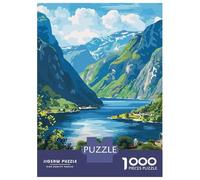 Rompecabezas para Adolescentes 1000 Piezas Fjords National Park Norway Travel Rompecabezas para Adultos Juegos Familiares Análisis Y Lógica para Cumpleaños, Navidad 38x26cm/1000pcs