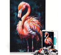 Rompecabezas para Adolescentes 1000 Piezas flamencos Rosas en Acuarela Juguetes para armar decoración para el hogar Toda la Familia 38x26cm