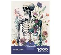 Rompecabezas para Adolescentes 1000 Piezas Floral Skeleton 1 Rompecabezas para Adultos Juegos De Relajación Corte De Precisión Oferta como Regalo para Toda La Familia 70x50cm/1000pcs
