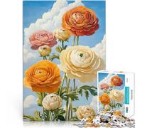 Rompecabezas para Adolescentes 1000 Piezas Florecer en Ranúnculos Juguetes Juegos Educativos Antiestrés Mejorar el Amor Entre Parejas 52x38cm
