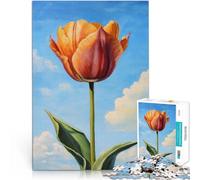 Rompecabezas para Adolescentes 1000 Piezas Florecer en tulipán Juego desafiante y Juego Familiar con póster a Juego y Hoja de Trivia 38x26cm