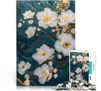 Rompecabezas para Adolescentes 1000 Piezas Flores Blancas Kintsugi Desafío difícil para aliviar el estrés Buen Regalo 52x38cm