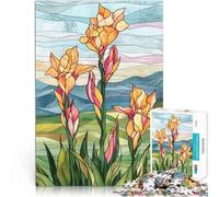 Rompecabezas para Adolescentes 1000 Piezas Flores de vitral Juguetes de Juego para Regalo Familiar Regalos de Amigo Secreto 50x70cm