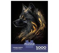 Rompecabezas para Adolescentes 1000 Piezas Fox Black Gold Dark BG Rompecabezas para Adultos Juegos Familiares Análisis Y Lógica para Cumpleaños, Navidad 52x38cm/1000pcs