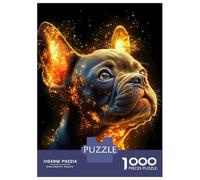 Rompecabezas para Adolescentes 1000 Piezas French Bulldog with Sparkles Rompecabezas para Adultos Juegos Relajantes Regalo De Cumpleaños para Cumpleaños, Navidad 52x38cm/1000pcs