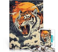 Rompecabezas para Adolescentes 1000 Piezas Furia del Rugido del Tigre Diversión Familiar Actividades Divertidas en casa, Regalos de cumpleaños, Regalos de Viaje, 38x26cm