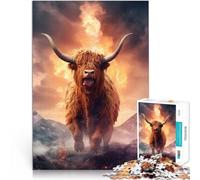Rompecabezas para Adolescentes 1000 Piezas Ganado de Las Tierras Altas de Lava Caliente Juego práctico Grandes Regalos y Juguetes 50x70cm
