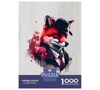 Rompecabezas para Adolescentes 1000 Piezas Gangster Fox Funny Rompecabezas para Adultos Juguete Decoración De Pared Corte De Precisión Ayuda A Ejercitar El Cerebro 38x26cm/1000pcs