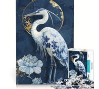 Rompecabezas para Adolescentes 1000 Piezas Garza de Porcelana renacido Juguetes antiestrés desafío difícil fortalece el Amor Entre Parejas 50x75cm