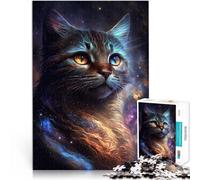 Rompecabezas para Adolescentes 1000 Piezas Gatito Nebulosa Juguetes Juegos Educativos Antiestrés Lista de Deseos con Papá Noel 38x26cm