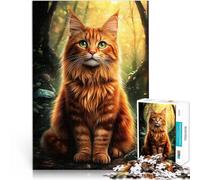 Rompecabezas para Adolescentes 1000 Piezas Gato del Bosque Noruego en el Bosque Aprendizaje Educativo Regalo de cumpleaños 52x38cm