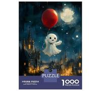 Rompecabezas para Adolescentes 1000 Piezas Ghostly Balloon Ride Rompecabezas para Adultos Juguetes Antiestrés Patrón De Montaje Oferta como Regalo para Toda La Familia 52x38cm/1000pcs