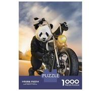 Rompecabezas para Adolescentes 1000 Piezas Giant Panda Ride Motorbike Rompecabezas para Adultos Juegos Relajantes Regalo De Cumpleaños para Cumpleaños, Navidad 38x26cm/1000pcs