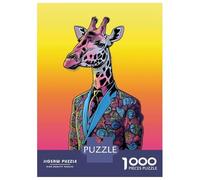 Rompecabezas para Adolescentes 1000 Piezas Giraffe Miami Portrait Rompecabezas para Adultos Juegos Relajantes Regalo De Cumpleaños para Cumpleaños, Navidad 52x38cm/1000pcs