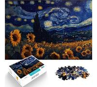 Rompecabezas para Adolescentes 1000 Piezas Girasol de Vangogh para el Juguete de desafío de Juego Educativo Una Obra de Arte 38x26cm