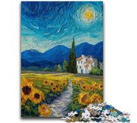 Rompecabezas para Adolescentes, 1000 Piezas, Girasol, Pintura al óleo, Juguetes educativos, colección de Artistas antiestrés, Bellas Artes, 26x38cm