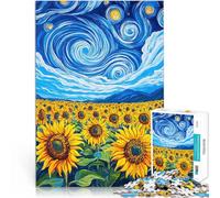 Rompecabezas para Adolescentes 1000 Piezas Girasol Vangogh Juguete Educativo para aliviar el estrés Grandes Regalos y Juguetes 52x38cm