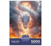 Rompecabezas para Adolescentes 1000 Piezas Girls and White Dragon Rompecabezas para Adultos Juguete Decoración De Pared Corte De Precisión Ayuda A Ejercitar El Cerebro 52x38cm/1000pcs
