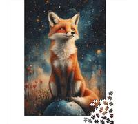 Rompecabezas para Adolescentes 1000 Piezas Glowing Fox Art Print Rompecabezas para Adolescentes Juegos Relajantes Decoración Interacción Entre Padres E Hijos 38x26cm/1000pcs