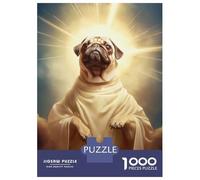 Rompecabezas para Adolescentes 1000 Piezas Godlike Pug Rompecabezas para Adolescentes Juegos Relajantes Decoración Interacción Entre Padres E Hijos 70x50cm/1000pcs