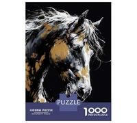 Rompecabezas para Adolescentes 1000 Piezas Golden Horse Portrait Rompecabezas para Adultos Juegos De Relajación Corte De Precisión Oferta como Regalo para Toda La Familia 38x26cm/1000pcs