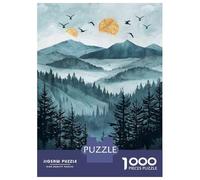Rompecabezas para Adolescentes 1000 Piezas Golden Moonlit Mountain Landscape Rompecabezas para Adultos Juego De Ingenio Difícil Difícil Regalos para Reducir El Estrés 38x26cm/1000pcs