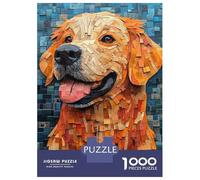 Rompecabezas para Adolescentes 1000 Piezas Golden Retriever Mosaic Rompecabezas para Adultos Juegos De Relajación Corte De Precisión Oferta como Regalo para Toda La Familia 70x50cm/1000pcs