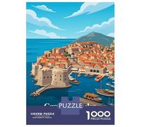 Rompecabezas para Adolescentes 1000 Piezas Gradska Luka Croatia Travel Rompecabezas para Adultos Juegos Relajantes Desafío Difícil Interacción Entre Padres E Hijos 52x38cm/1000pcs