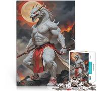 Rompecabezas para Adolescentes 1000 Piezas Guerrero samurái dragón Reducción del estrés Interesante Mejorar el Amor Entre Parejas 52x38cm