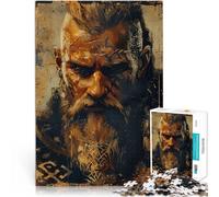 Rompecabezas para Adolescentes 1000 Piezas Guerrero Vikingo Juguetes educativos de Aprendizaje Decoración hogar 38x26cm