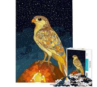 Rompecabezas para Adolescentes 1000 Piezas Halcón bajo un Cielo Estrellado Ideal para cumpleaños y Navidad Mejora la Memoria Juguetes antiestrés Apto para Mayores de 14 años (38x52cm)