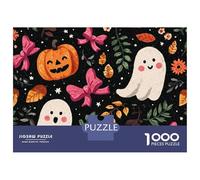 Rompecabezas para Adolescentes 1000 Piezas Halloween Ghosts and Pumpkins-1 Rompecabezas para Adultos Juego De Ingenio Difícil Difícil Regalos para Reducir El Estrés 52x38cm/1000pcs