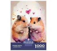Rompecabezas para Adolescentes 1000 Piezas Hamster Couple Watercolor Rompecabezas para Adultos Juegos Relajantes Regalo De Cumpleaños para Cumpleaños, Navidad 70x50cm/1000pcs