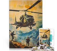 Rompecabezas para Adolescentes 1000 Piezas Helicóptero Militar Desafío difícil para aliviar el estrés Regalo de Obra de Arte 38x26cm