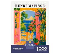 Rompecabezas para Adolescentes 1000 Piezas Henri Matisse Open Window Painting Rompecabezas para Adultos Juguete Decoración De Pared Corte De Precisión Ayuda A Ejercitar El Cerebro 52x38cm/1000pcs