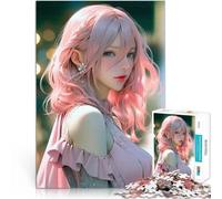 Rompecabezas para Adolescentes 1000 Piezas Hermosa Doncella Desafío difícil para aliviar el estrés Lista de Deseos con Papá Noel 38x26cm