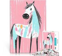 Rompecabezas para Adolescentes 1000 Piezas Ilustración de Caballo Sonriente, Arte de Pared Juego desafiante Apto para Parejas 75x50cm