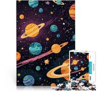 Rompecabezas para Adolescentes 1000 Piezas Ilustración de Planetas espaciales Juegos de relajación Regalo de cumpleaños, Regalos 52x38cm