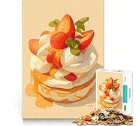 Rompecabezas para Adolescentes 1000 Piezas Ilustración de Postre Strawberry Shortcake Corte preciso Divertido Creativo Juego Mental Relajante Tiempo de Diversión Arte (50x75cm)