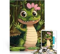 Rompecabezas para Adolescentes 1000 Piezas Ilustración de un Lindo caimán Juegos educativos Interacción Entre Padres e Hijos 52x38cm