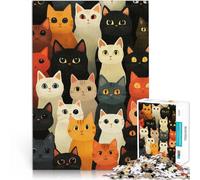 Rompecabezas para Adolescentes 1000 Piezas Ilustración de una Multitud de Gatos Juego Educativo Familiar Gran Regalo 38x26cm
